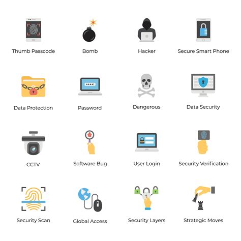 Cyber Security Flat Icons Pack 16436687 Vector Art at Vecteezy