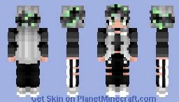 Black & Gray Gothic eGirl Minecraft Skin