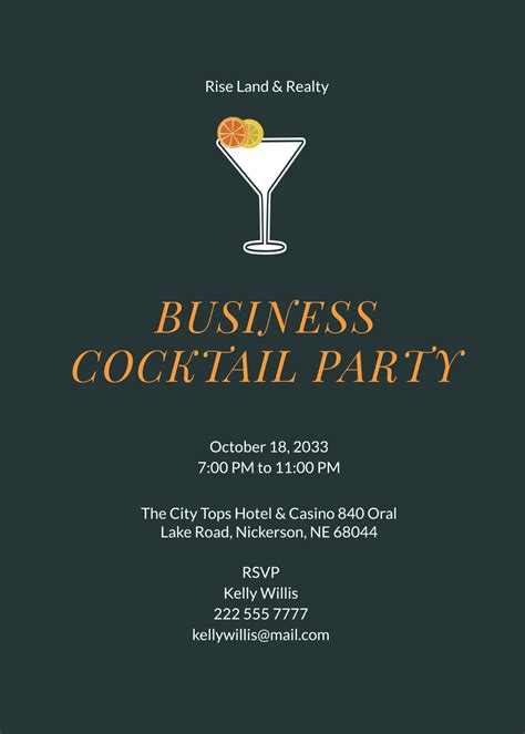 Free Cocktail Party Invitation Templates And Examples Edit Online And Download