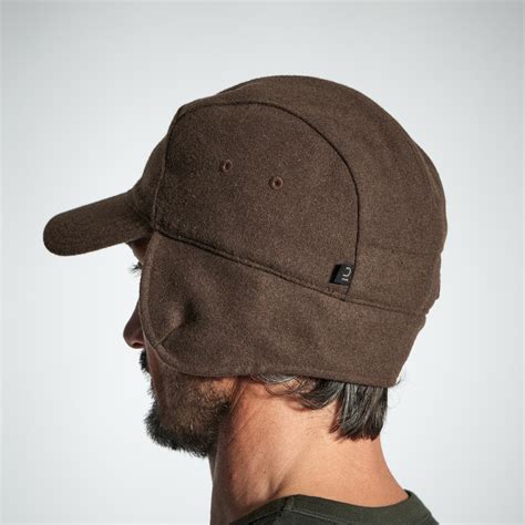 Warm Wool Cap With Ear Flaps 500 Brown Solognac Decathlon