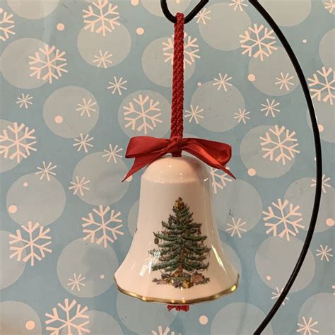 Spode Christmas Tree Bell Ornament Sixth In Series Made In England Bone China Ebay