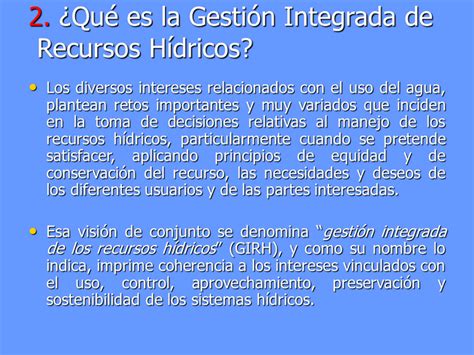 Gestión Integrada De Los Recursos Hídricos