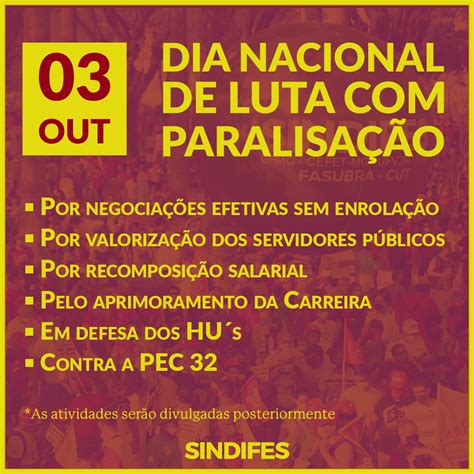 Dia Nacional De Luta Paralisa O Sindifes