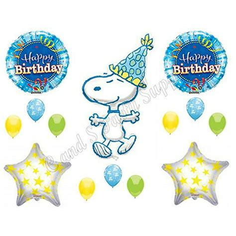 Snoopy Peanuts Happy Birthday Party Balloons Decoration Supplies Hat