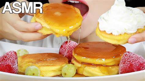 Asmr Souffle Pancakes Whipped Cream Frozen Fruits Eating Sounds