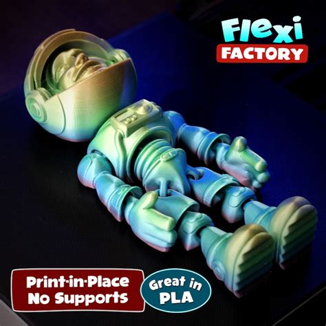 Flexi Print In Place Astronaut Stl File For D Printing Etsy Canada