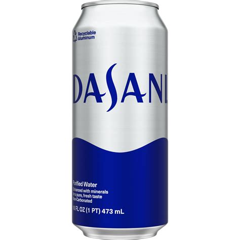 Dasani Purified Water Cans Enhanced With Minerals 16 Fl Oz