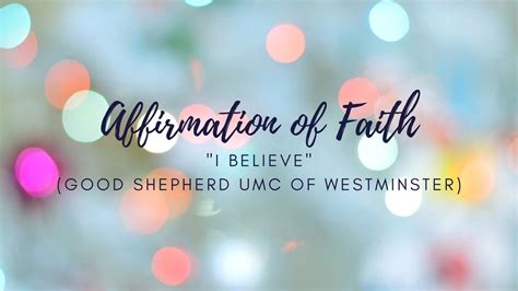 June 27 5 Affirmation Of Faith On Vimeo