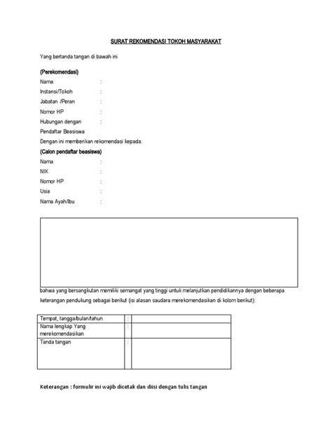 01 Surat Rekomendasi Tokoh Masyarakat Pdf