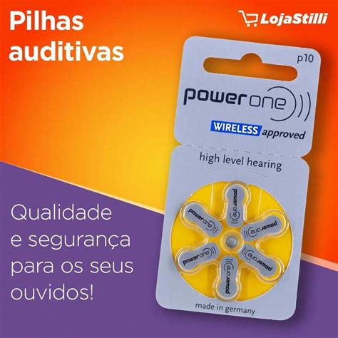 Pilha Auditiva Power One Bateria Pr Unidades Shein Brasil