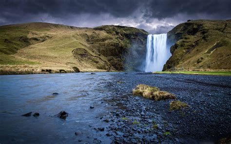 Skogafoss Waterfall Iceland Mac Wallpaper Download | AllMacWallpaper