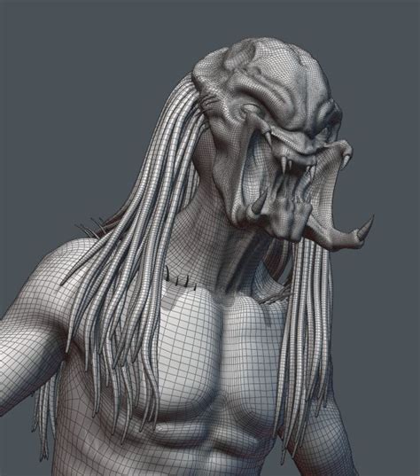 Feral Predator From Prey Movie Cg Model Topology Topology Prey