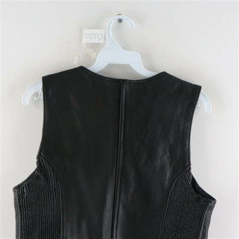 Vintage Vance Leathers Roped Leather Vest Black Gem