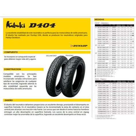 Cubierta Dunlop Moto KABUKI D404 140 90 15M 70S WT 236047 Dunlop