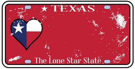 Texas State License Plate Vehicle License Illustration Vector Vehicle License Illustration