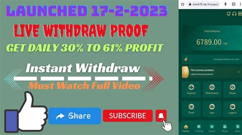 Today New Trx Project Launch Live Withdraw Proof Instant Withdraw