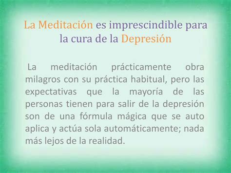 Pdf La Meditaci N Es Imprescindible Para La Cura De La Depresi N