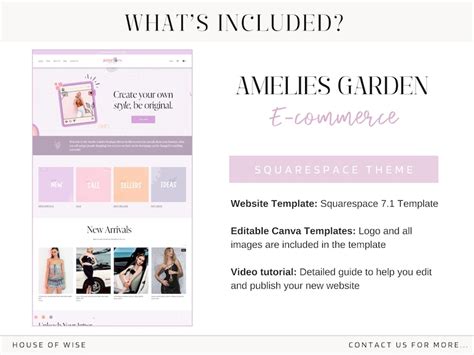 Squarespace Website Template, Pastel Color Squarespace Template, E ...