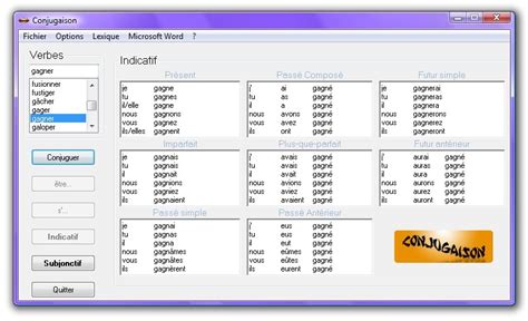 تحميل برنامج Conjugaison لتعلم تصريف افعال اللغة الفرنسية
