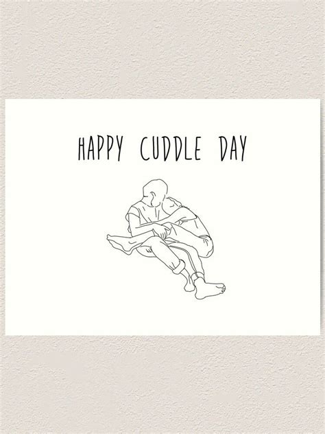 Lovers Happy Cuddle Day Quote Art Print By Another Studio Design