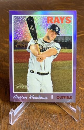 Topps Heritage Chrome Purple Refractor Thc Austin Meadows