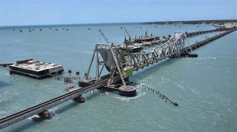 Watch Indias First Vertical Lift Railway Bridge At Pamban The Hindu