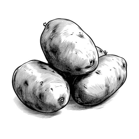 Illustration De Pomme De Terre Croquis Dessin La Main Vecteur Premium