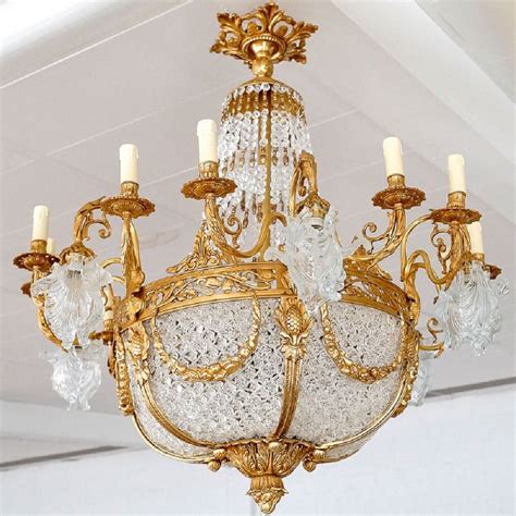 Casa Padrino Lustre Baroque De Luxe En Cristal Or Magnifique Lustre D