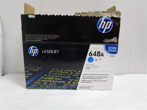 Genuine Hp 648a Ce261a Cyan Toner Cartridge New Open Box See Photos