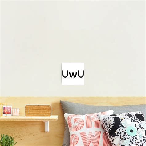 Uwu Meme Happy Anime Face Emoticons Text Emoji Photographic Print By