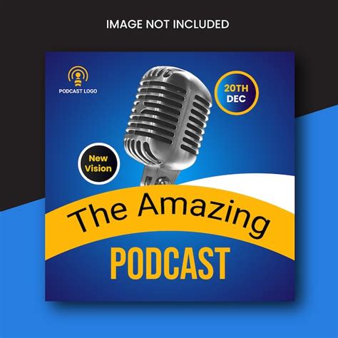 Premium Vector Professional Podcast Cover Art Template Design For