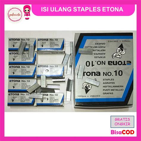 Jual Isi Staples Etona Nomor 10 Isi Steples Hekter Kecil Stepler