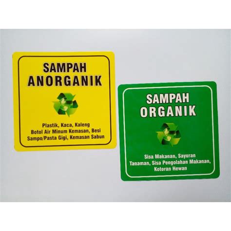 Jual Stiker Sampah Organik Sampah Anorganik Shopee Indonesia