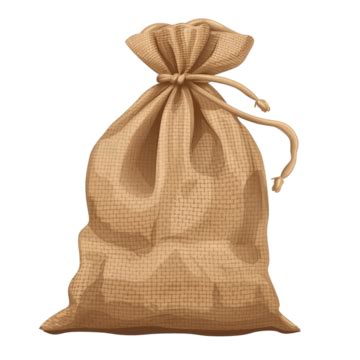 Canvas Burlap Bag Cartoon Flat Bag Sack Burlap Png Transparent Image