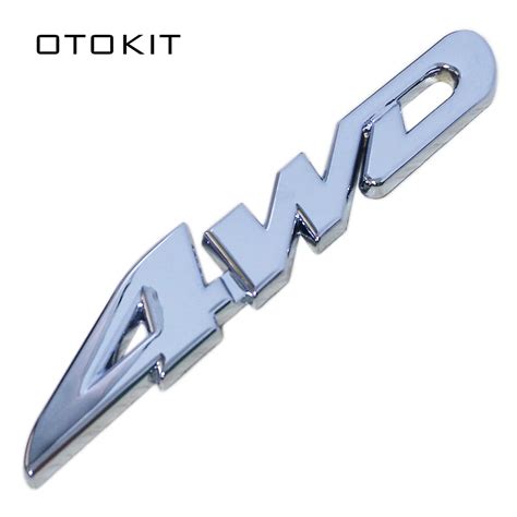 Car Styling 3D Chrome Metal Sticker 4WD Emblem Badge Decal For SUV Rear