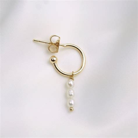 Classy Pearl Drop Earring Golden Earring With Small Pearls Gold