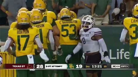 Baylor Football Highlights Vs Texas State September 2 2023 Youtube