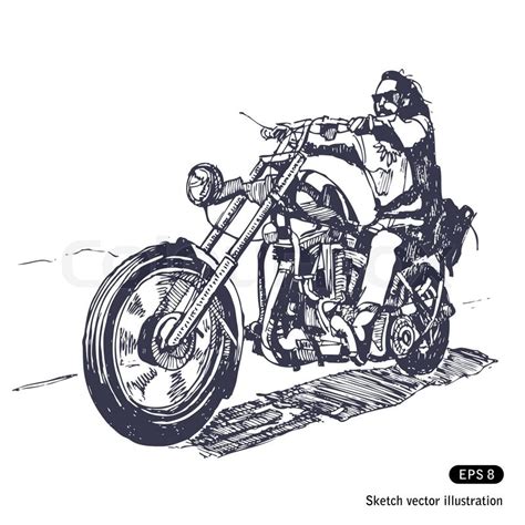 Rider On A Chopper Stock Vector Colourbox