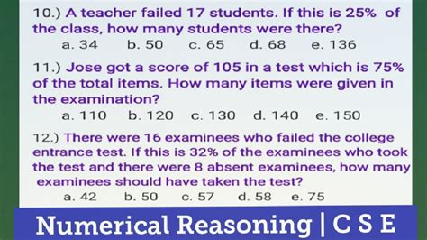 Civil Service Exam Numerical Reasoning Part4 Youtube