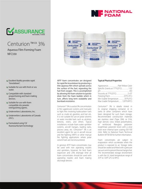 NFC330 Centurion C6 3 AFFF | PDF | Chemistry | Materials