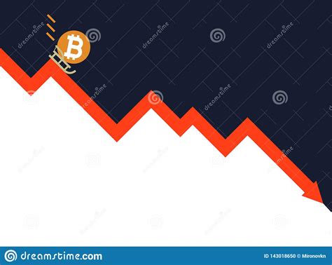 A Queda Da Ilustra O Do Vetor De Bitcoin Ilustra O Do Vetor