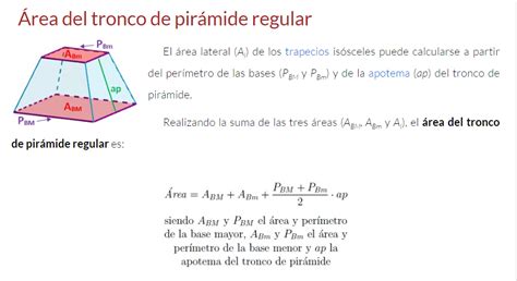 Formula Area Piramide Cuadrangular