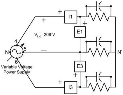 Solved Two Wattmeter Method The Three Phase Y Connected Resistive Capacitive Circuit Shown