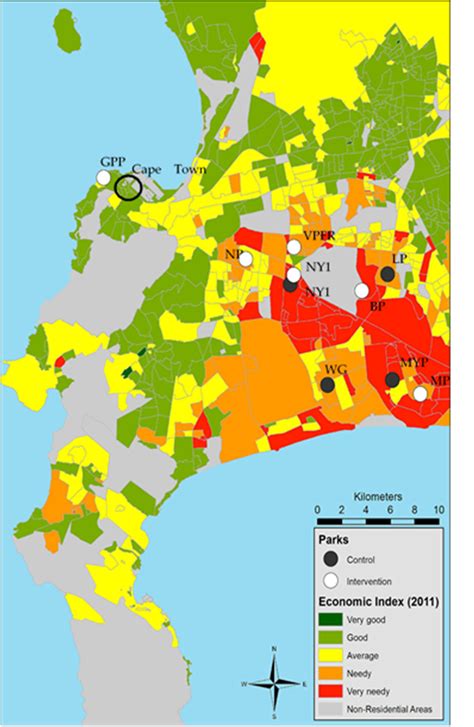 Park Location By Economic Index For The City Of Cape Town Note