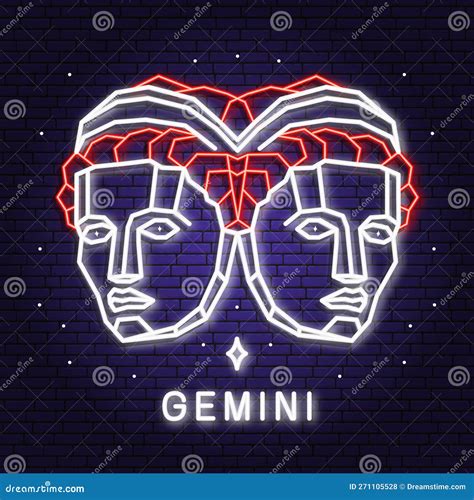 Dise O Lineal De Gemini Con Signo De Ne N De Astrolog A Zodiaca