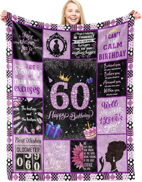 60th Birthday Ts For Women 60th Birthday Blanket 50 X60 Women Birthday Decoration 60th