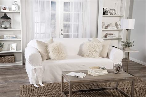 Amazon.com: Classic Slipcovers BT10SOLWHITE Slipcover, Sofa, 96"D x 36"W x 38"H, White : Home ...