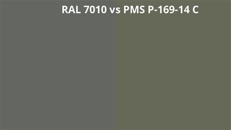 Ral 7010 Vs Pms P 169 14 C Ral Colour Chart Uk