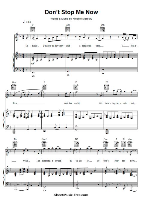 Download Dont Stop Me Now Sheet Music Queen Download