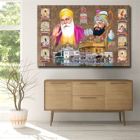 Ten Sikh Gurus Golden Temple Canvas Art Canvas Wall Art Etsy